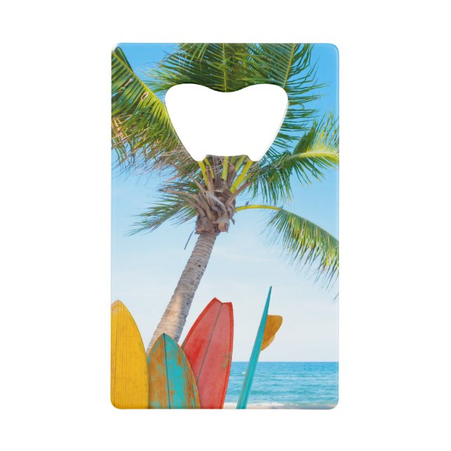 Cooler Sommer mit Surfbrett-Surfbrett Geldbeutel Flaschenöffner (Vorderseite)