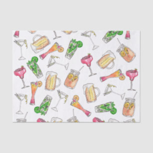 Cooler Sommer-Watercolor gemalter Seidenpapier