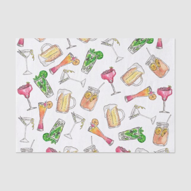 Cooler Sommer-Watercolor gemalter Seidenpapier (Vorderseite)