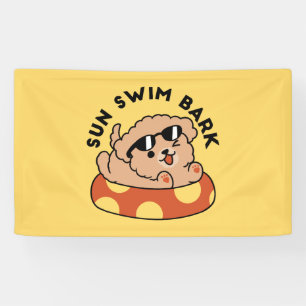 Cooler Sommerhund Floating - Niedliches Puppy Pool Banner
