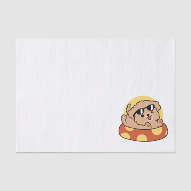 Cooler Sommerhund Floating - Niedliches Puppy Pool Seidenpapier (Vorderseite)