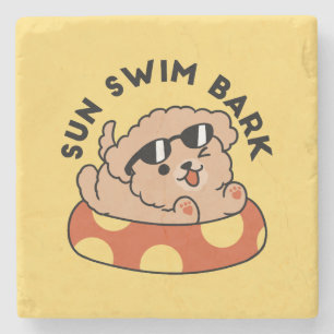 Cooler Sommerhund Floating - Niedliches Puppy Pool Steinuntersetzer