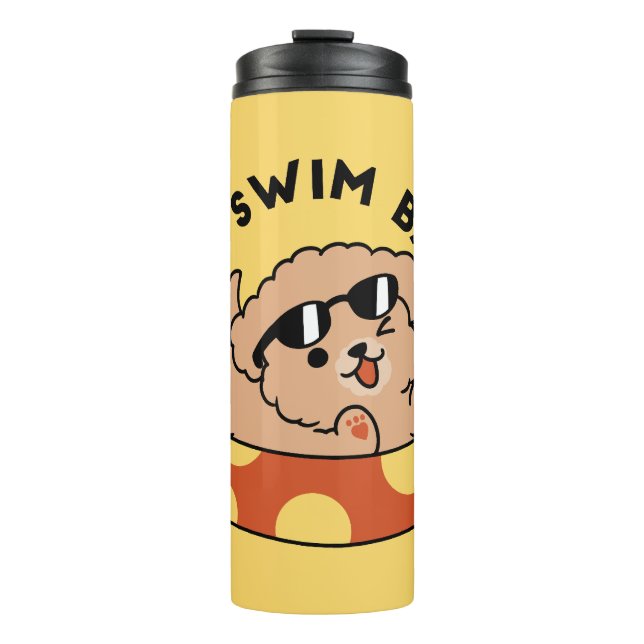 Cooler Sommerhund Floating - Niedliches Puppy Pool Thermosbecher (Vorderseite)