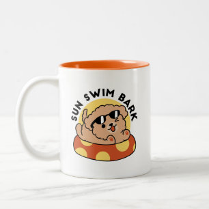 Cooler Sommerhund Floating - Niedliches Puppy Pool Zweifarbige Tasse
