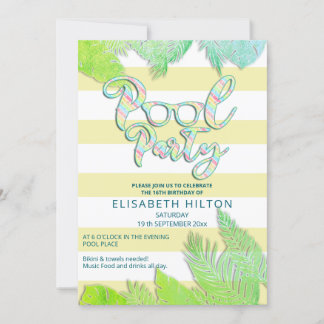 Cooler Sommerskriptpool Party Geburtstag Einladung