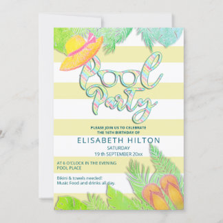 Cooler Sommerskriptpool Party Geburtstag Einladung