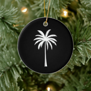 Cooler Sommerurlaub Sunset Beach Palm Tree Keramik Ornament