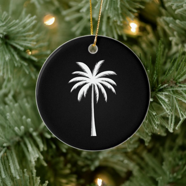 Cooler Sommerurlaub Sunset Beach Palm Tree Keramik Ornament (Baum)