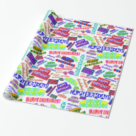 Cooler Spaß-dynamisches Retro alles- Gute zum Geschenkpapier