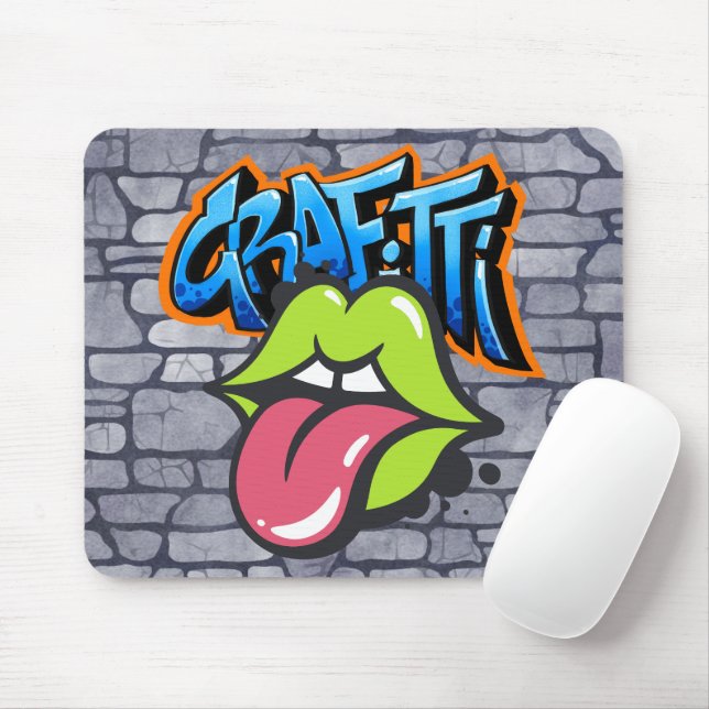 Cooler Spaß Graffiti farbenfrohe Straßenkunst Spaß Mousepad (Mit Mouse)