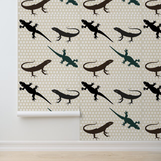 Cooler Spaß Grafik Trendy Earthy Vintag Lizard Tapete (Anwendung)