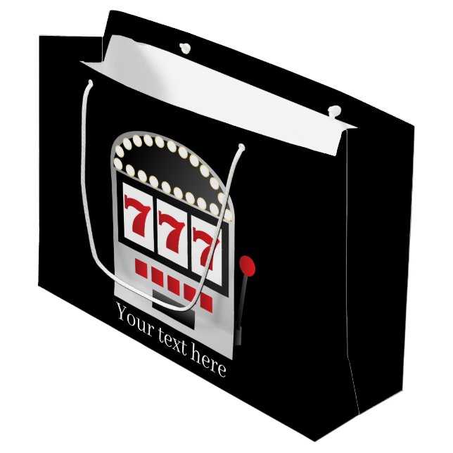 cooler Spielautomat fügt Text-Party hinzu Große Geschenktüte (Vorderseite Schrägansicht)
