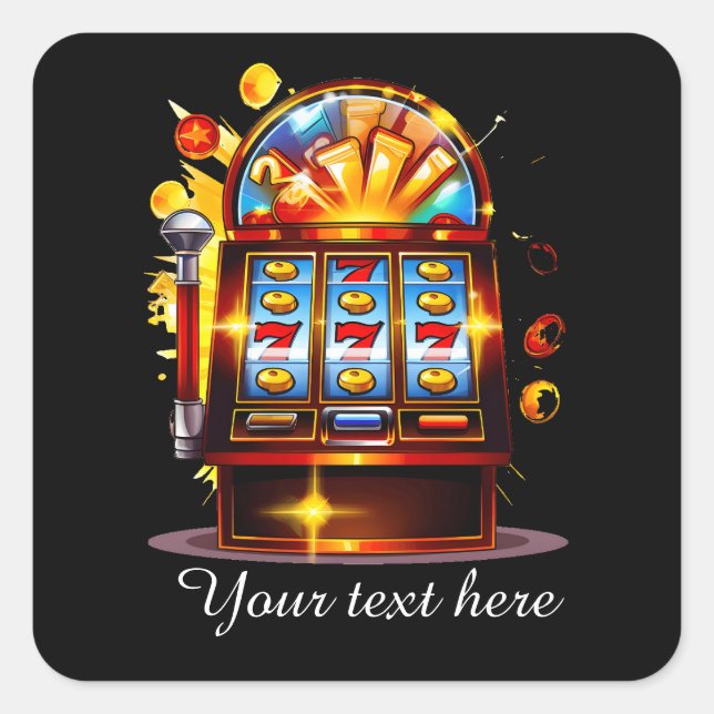Cooler Spielautomat Quadratischer Aufkleber (Vorderseite)
