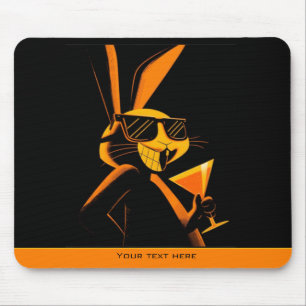 Cooler Spielplatz Retro-Poster Kaninchen Nachtclub Mousepad