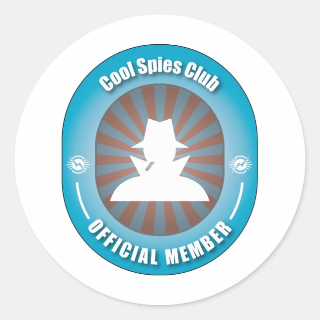 Cooler Spionage Club Runder Aufkleber (Vorderseite)