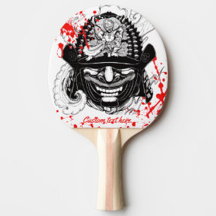 Cooler Spritzer Samurai Dämonenmaske Helm Tattoo Tischtennis Schläger
