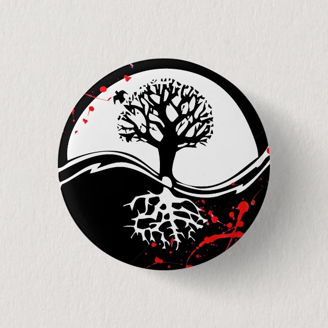 Cooler Spritzer Yin Yang Treattoo Art Button (Vorderseite)