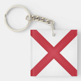 Cooler Staat der Alabama-Flagge Schlüsselanhänger