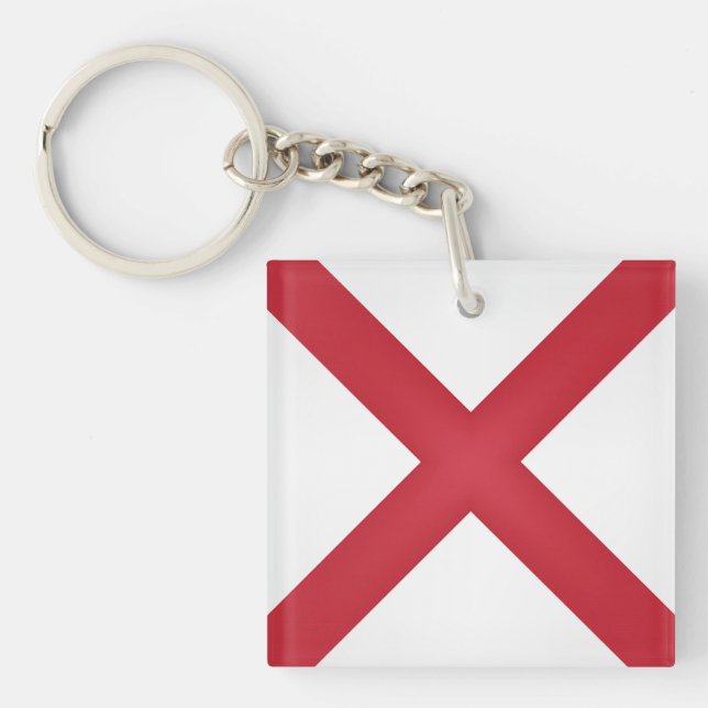 Cooler Staat der Alabama-Flagge Schlüsselanhänger (Vorderseite)