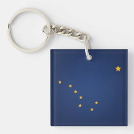 Cooler Staat der Alaska-Flagge Schlüsselanhänger