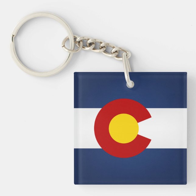 Cooler Staat der Colorado-Flagge Schlüsselanhänger (Vorderseite)