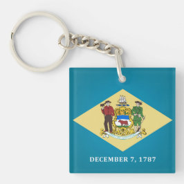 Cooler Staat der Delaware-Flagge Schlüsselanhänger