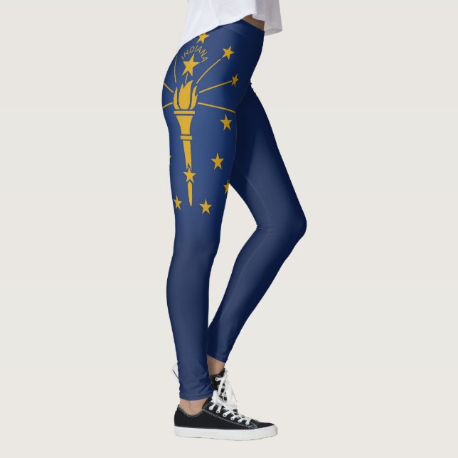 Cooler Staat der Flagge von Indiana Leggings (Rechts)
