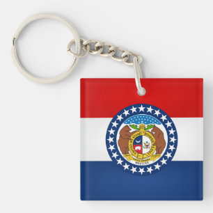 Cooler Staat der Flagge von Missouri Schlüsselanhänger