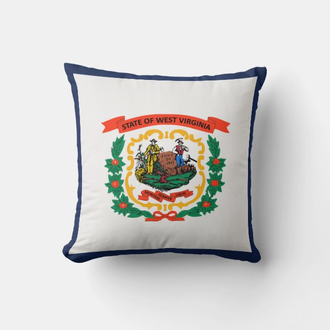 Cooler Staat der Flagge von West-Virginia Kissen (Vorderseite)