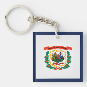 Cooler Staat der Flagge von West-Virginia Schlüsselanhänger