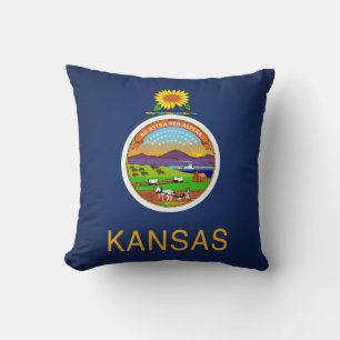 Cooler Staat der Kansas-Flagge Kissen