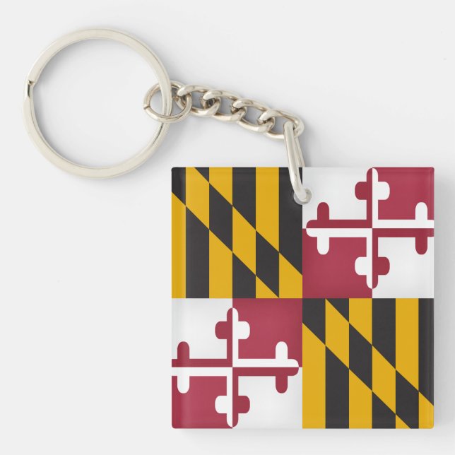 Cooler Staat der Maryland-Flagge Schlüsselanhänger (Vorderseite)
