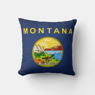 Cooler Staat der Montana-Flagge Kissen