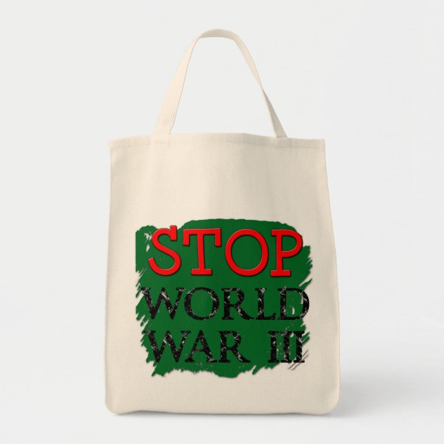 Cooler Stopp War Bag! Tragetasche (Vorne)