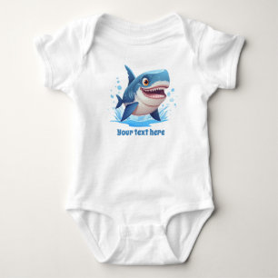 Cooler Strandhai hinzufügen Text Junge Baby Strampler