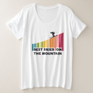 Cooler Strichcode Design Bester Skifahrer auf dem Große Größe T-Shirt