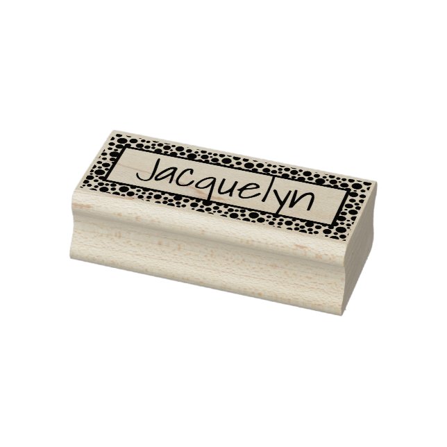 Cooler, stylischer Polka Dots Individuelle Name Gummistempel (Stempel)