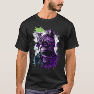Cooler subtiler asexueller Prix Katze Kunst, Dicht T-Shirt