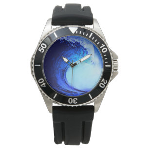 Cooler Surf Style Blue Wave Armbanduhr