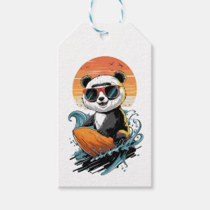 Cooler surfender Panda-Bär Geschenkanhänger