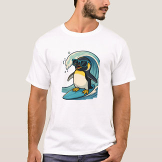 Cooler Surfer-Pinguin mit Sonnenbrille T-Shirt