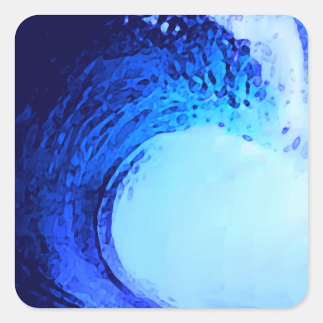 cooler Surfstil Quadratischer Aufkleber (Vorderseite)