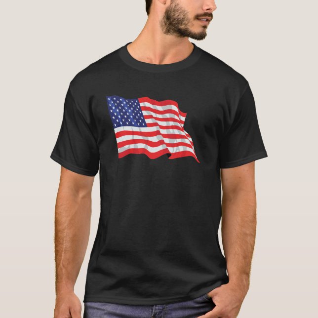 cooler T - Shirt mit amerikanischer Designflagge (Vorderseite)