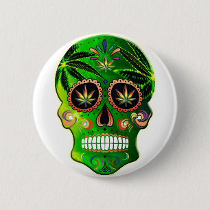Cooler Tag des toten Zuckerschädel-Unkrauts Button