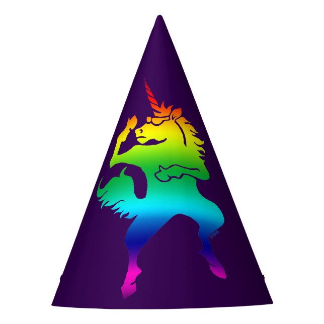 Cooler Tanzen Unicorn Partyhütchen (Vorderseite)