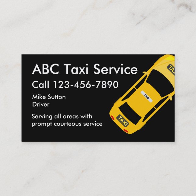 Cooler Taxi-Service Businesscards Visitenkarte (Vorderseite)