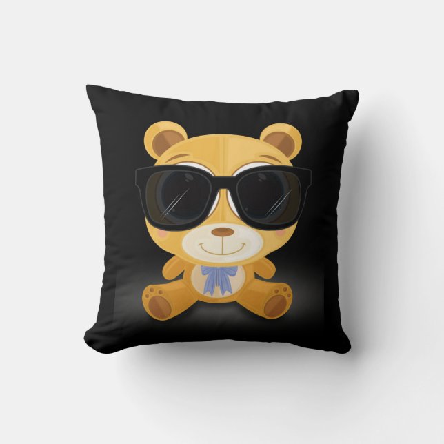 Cooler Teddy Bär Kissen (Vorderseite)