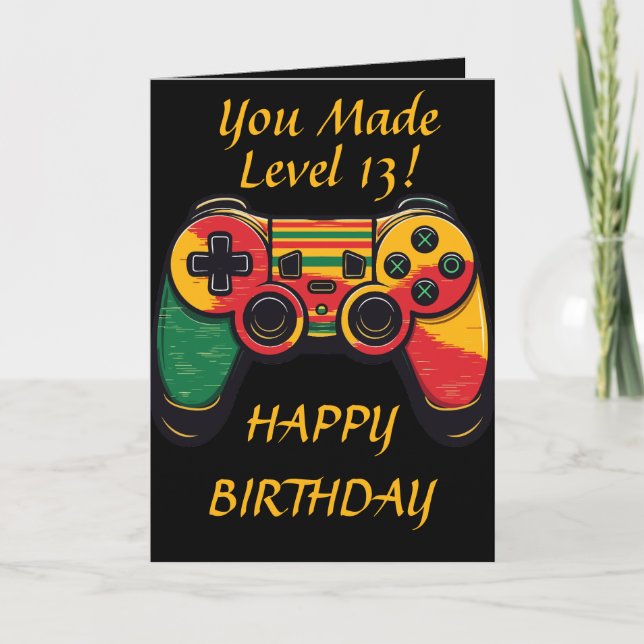 Cooler Teenager Level 13 Gamer Karte (Vorderseite)