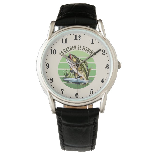 cooler Text anstelle des Fischens Armbanduhr (Vorderseite)