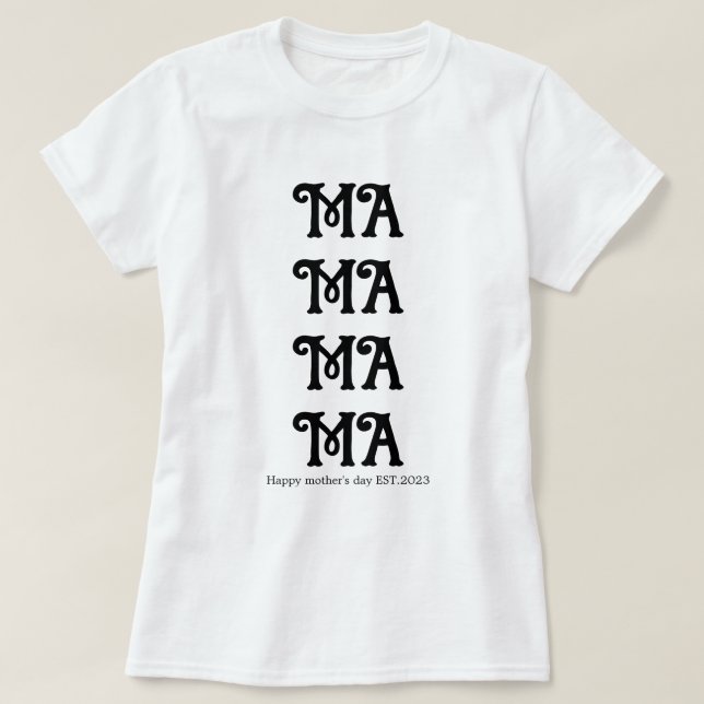 Cooler Text Schwarzweiß Mama T-Shirt (Design vorne)